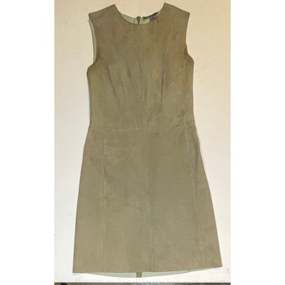 Vince 100% Lamb Leather Dress Sz 2 Green – Excellent Condition w/ Pockets luxury - Picture 3 of 12